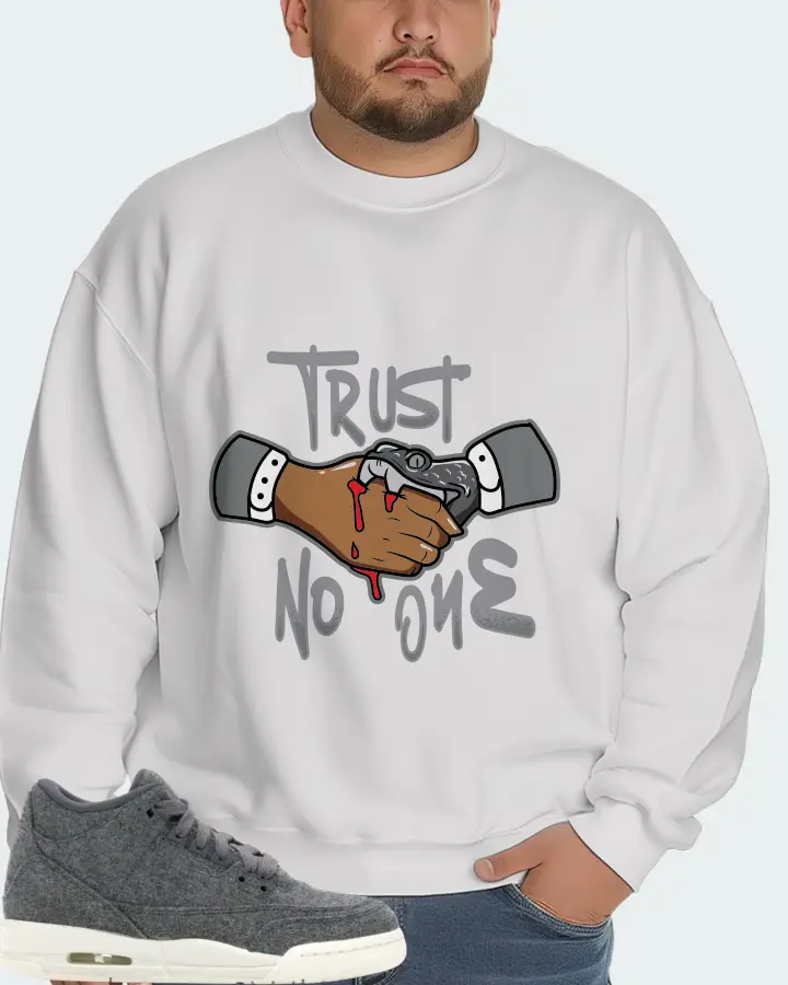 Jordan 3 Retro Sneaker Matching White Sweatshirt (Trust No One) - View 6