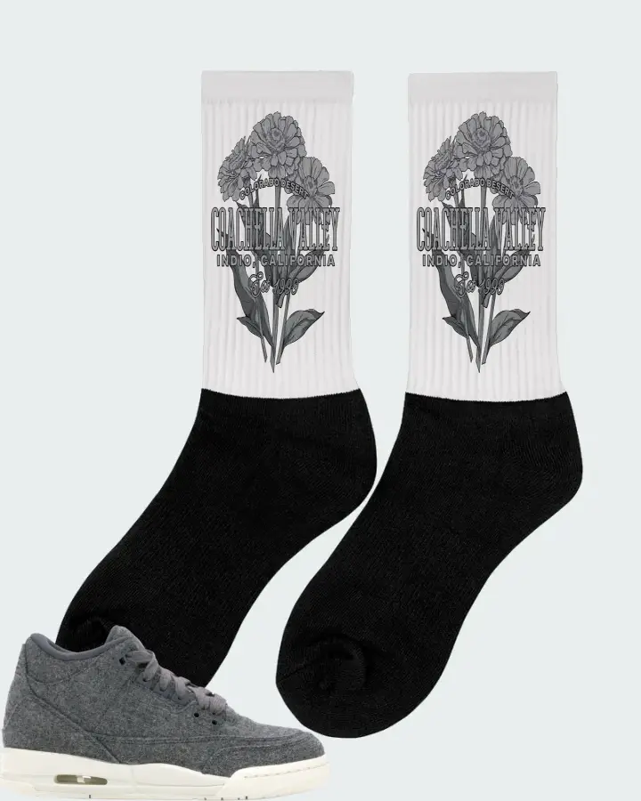 Jordan 3 Retro Sneaker Matching White Socks (Coachella Valley) - View 3