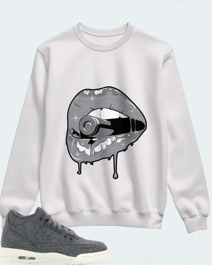 Jordan 3 Retro Sneaker Matching White Sweatshirt - Kiss of Death