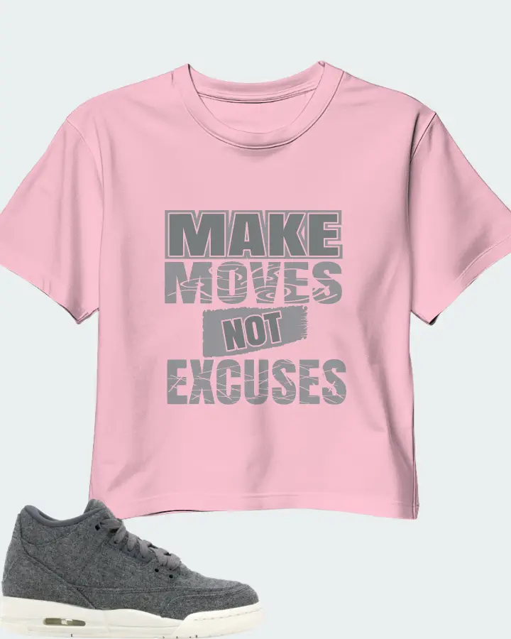 Jordan 3 Retro Sneaker Matching Pink Crop Top - Make Moves Not Excuses