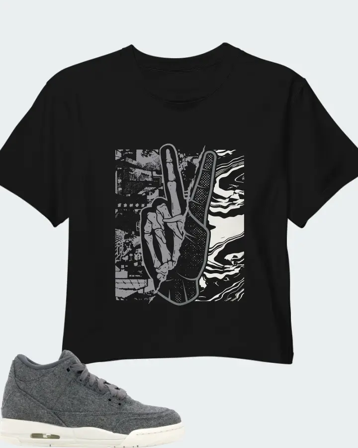 Jordan 3 Retro Sneaker Matching Black Crop Top - Peace of mind