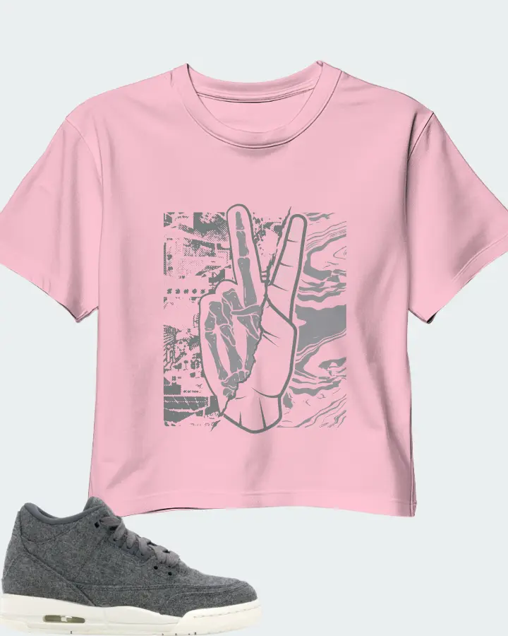 Jordan 3 Retro Sneaker Matching Pink Crop Top - Peace of mind