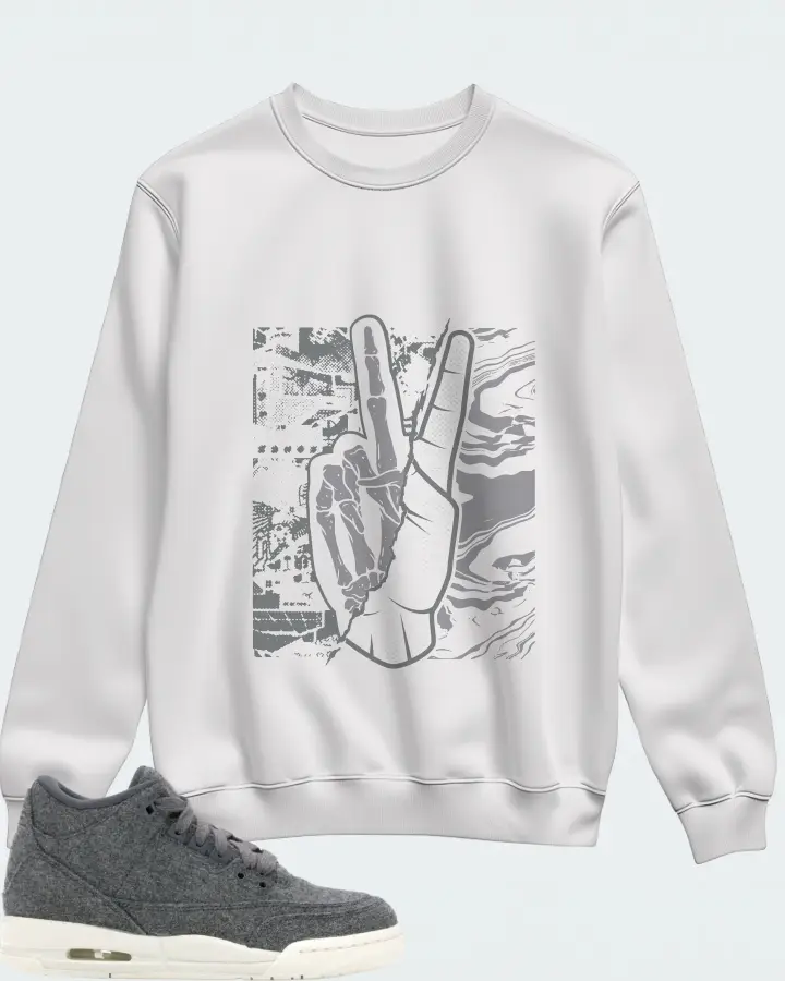 Jordan 3 Retro Sneaker Matching White Sweatshirt - Peace of mind