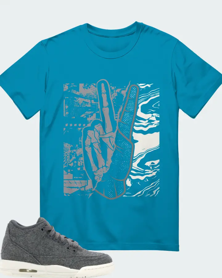 Jordan 3 Retro Sneaker Matching Aqua T-Shirt - Peace of mind