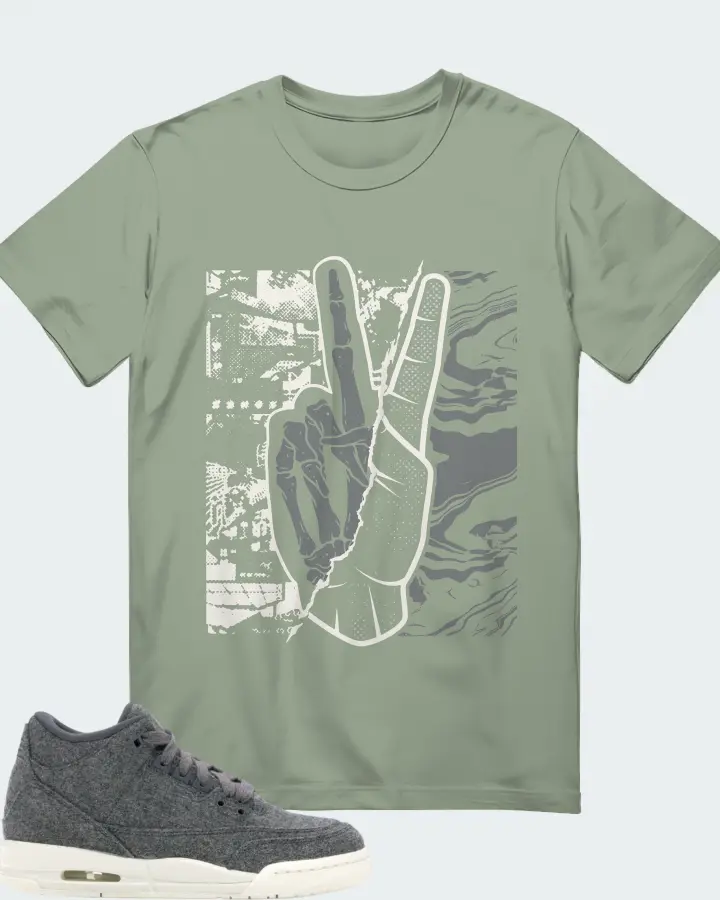 Jordan 3 Retro Sneaker Matching Sage T-Shirt - Peace of mind