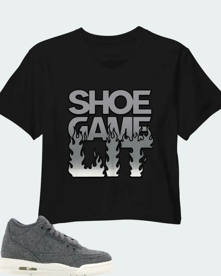 Jordan 3 Retro Sneaker Matching Black Crop Top - Shoe Game Lit Refreshed
