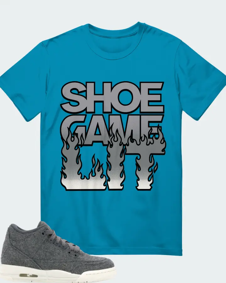 Jordan 3 Retro Sneaker Matching Aqua T-Shirt - Shoe Game Lit Refreshed