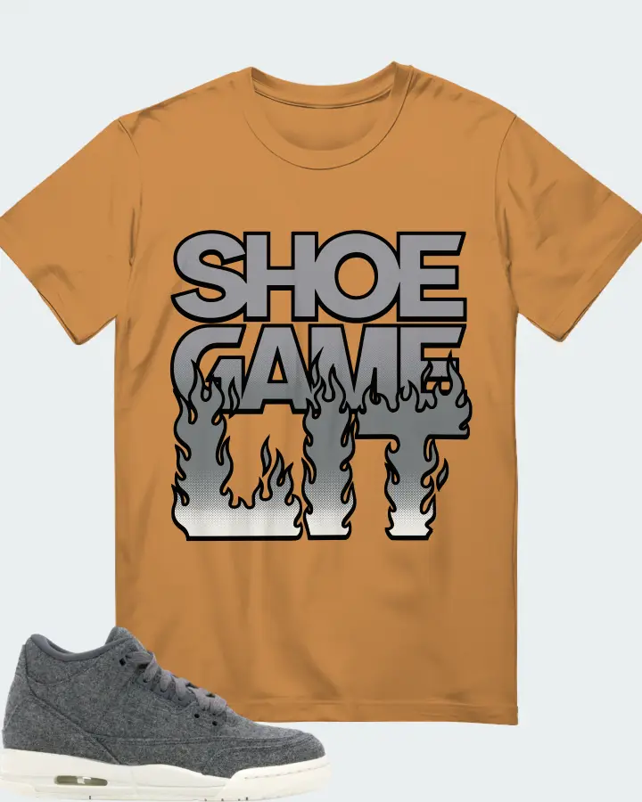 Jordan 3 Retro Sneaker Matching Toast T-Shirt - Shoe Game Lit Refreshed
