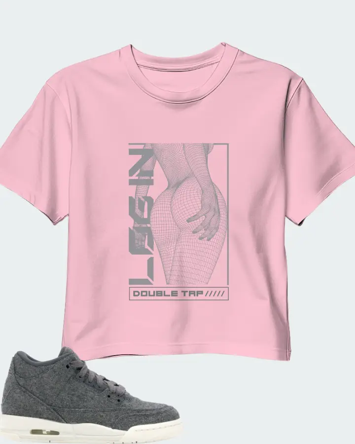 Jordan 3 Retro Sneaker Matching Pink Crop Top (LOGIN) - View 1