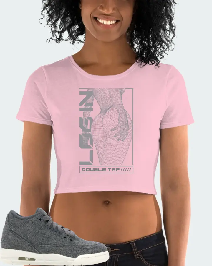 Jordan 3 Retro Sneaker Matching Pink Crop Top (LOGIN) - View 2