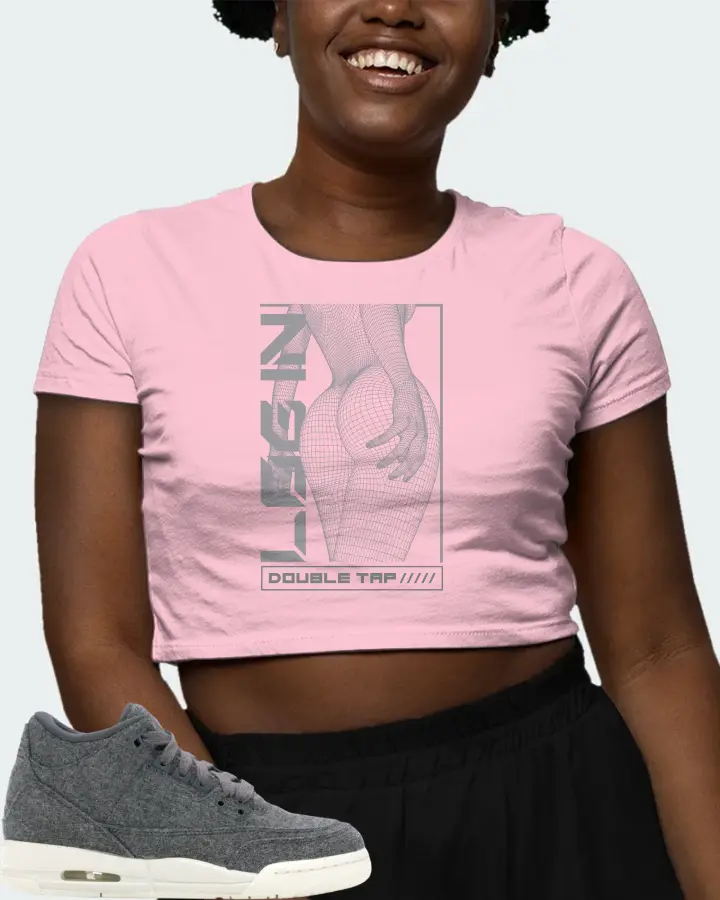 Jordan 3 Retro Sneaker Matching Pink Crop Top (LOGIN) - View 3