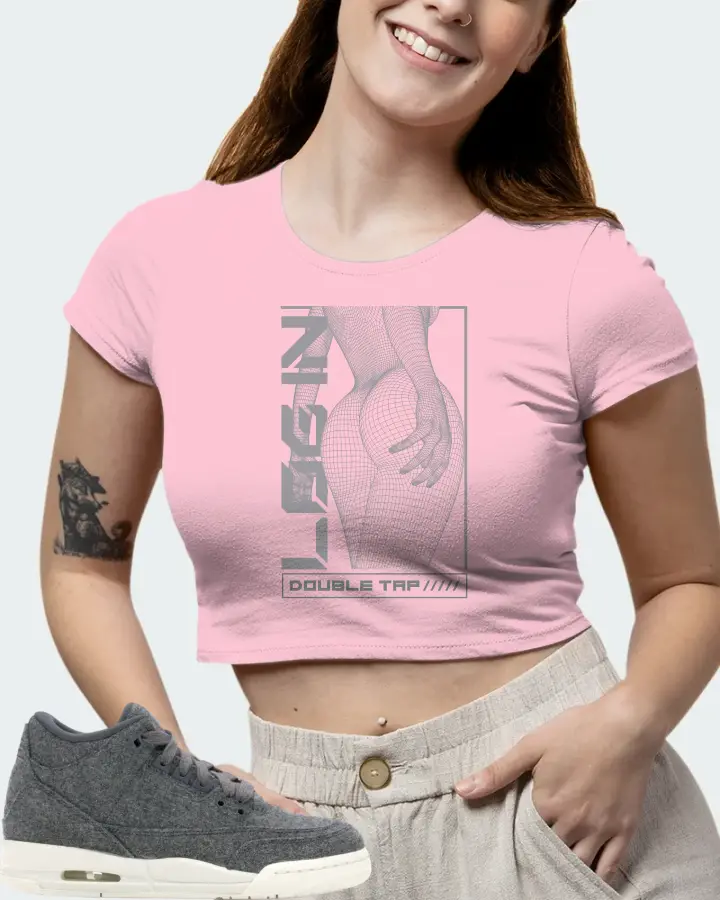Jordan 3 Retro Sneaker Matching Pink Crop Top (LOGIN) - View 7