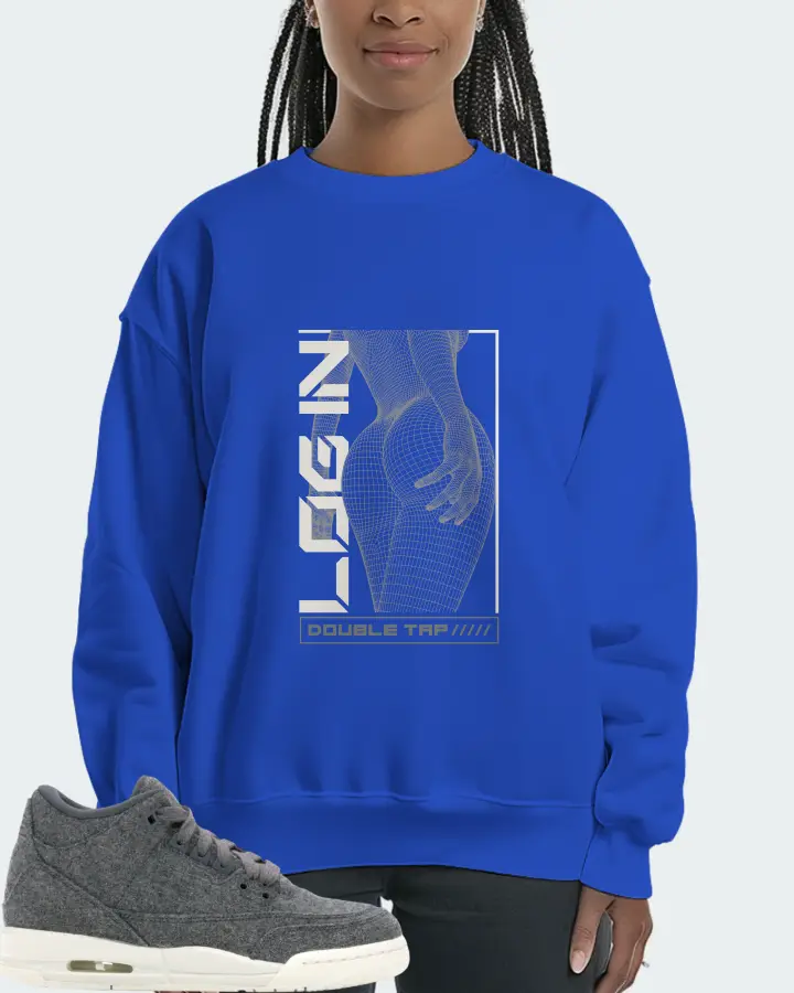 Jordan 3 Retro Sneaker Matching Royal Blue Sweatshirt (LOGIN) - View 3