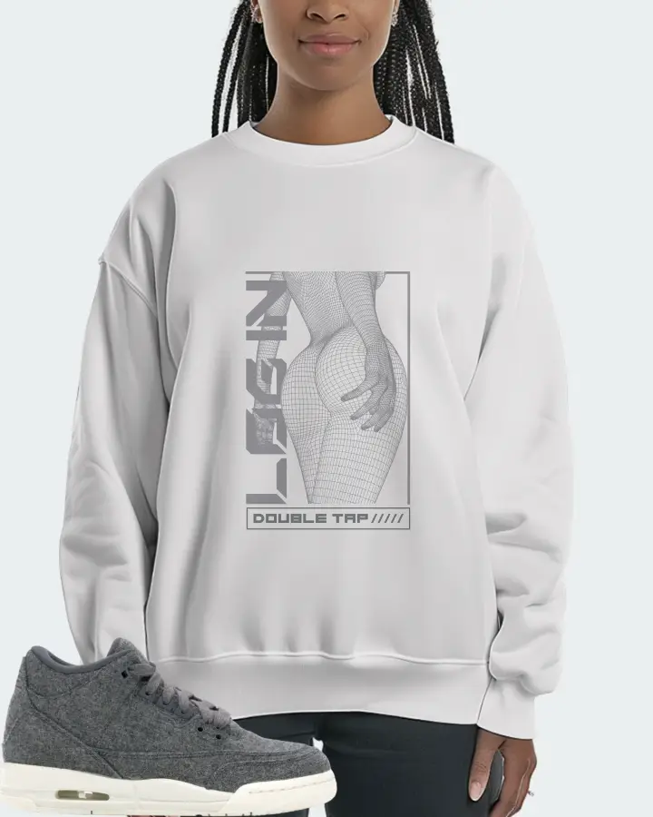 Jordan 3 Retro Sneaker Matching White Sweatshirt (LOGIN) - View 3