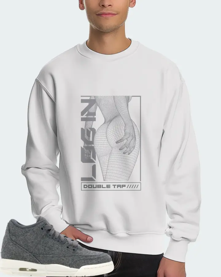 Jordan 3 Retro Sneaker Matching White Sweatshirt (LOGIN) - View 4