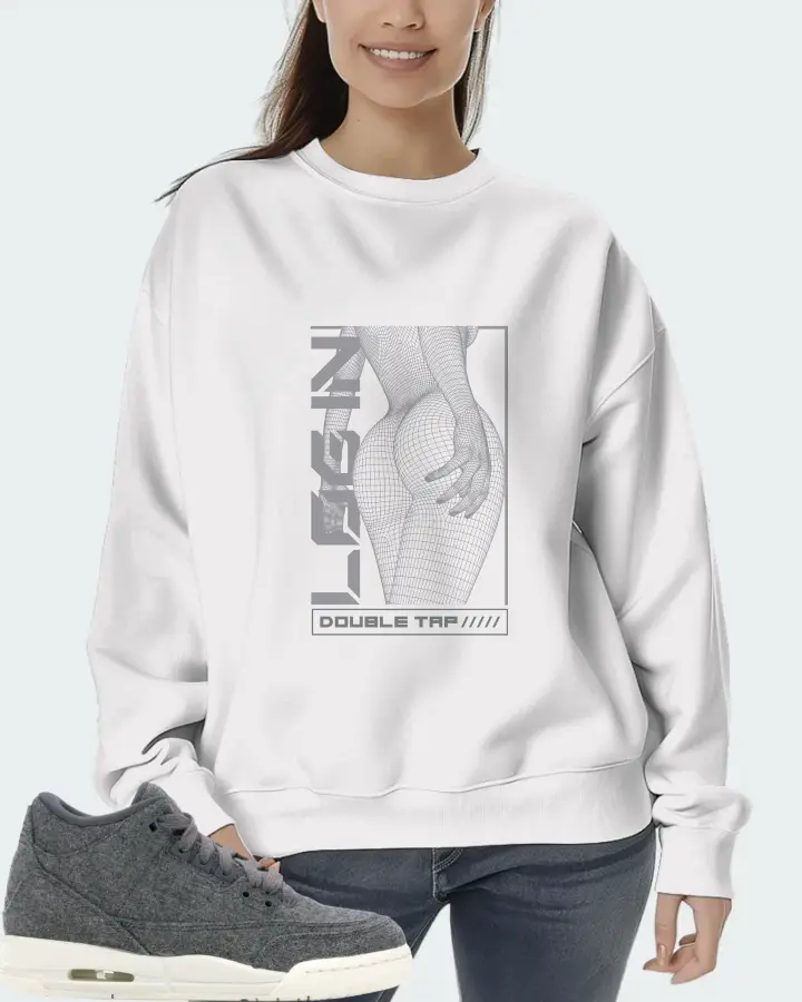 Jordan 3 Retro Sneaker Matching White Sweatshirt (LOGIN) - View 5