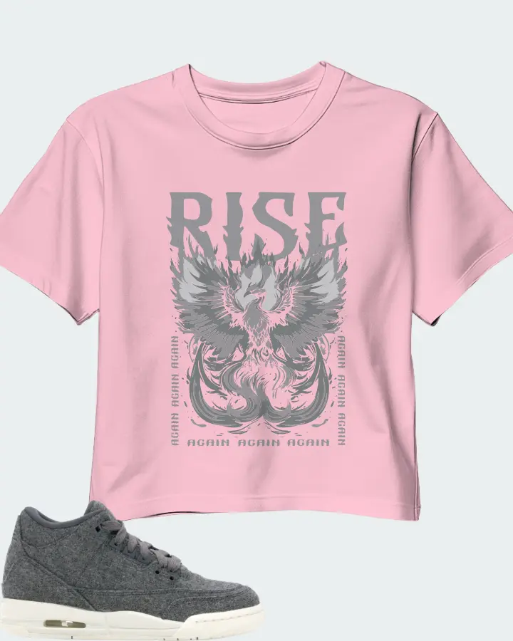 Jordan 3 Retro Sneaker Matching Pink Crop Top - RISE