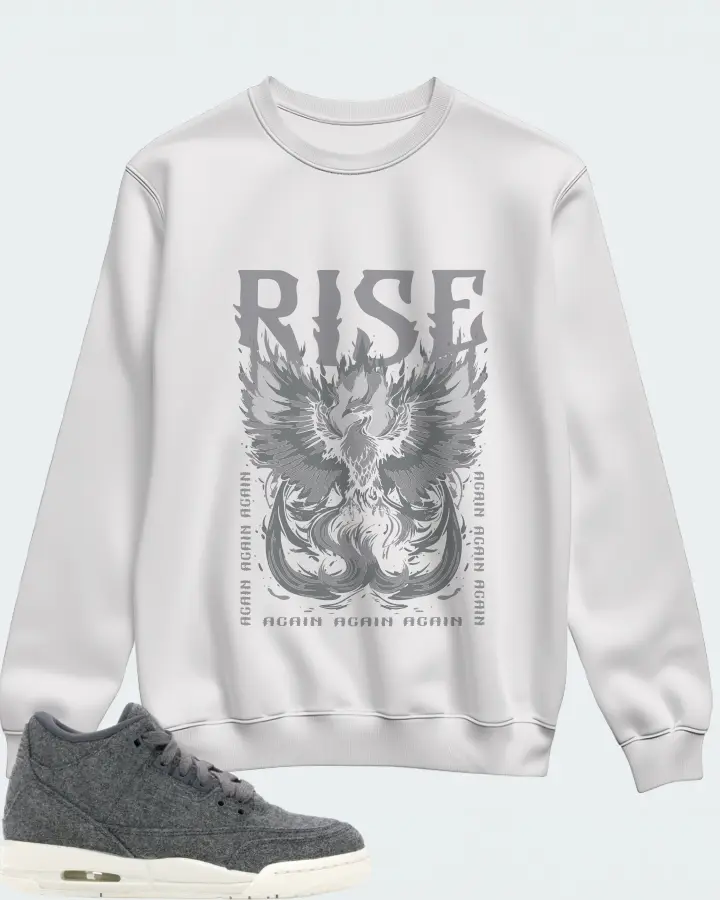 Jordan 3 Retro Sneaker Matching White Sweatshirt - RISE
