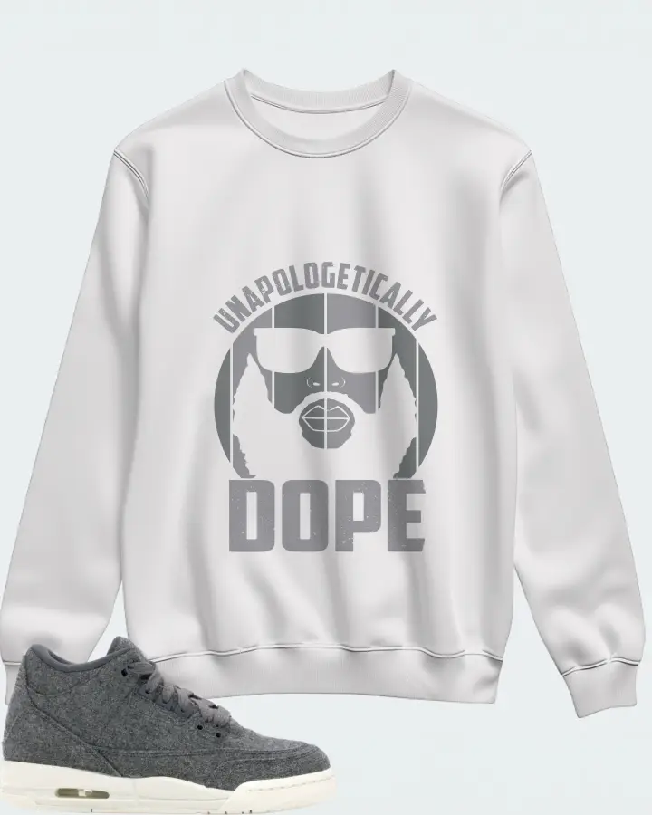Jordan 3 Retro Sneaker Matching White Sweatshirt - UNAPOLOGETICALLY DOPE Man