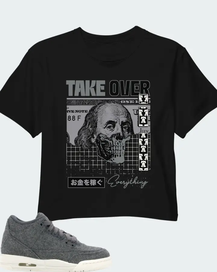 Jordan 3 Retro Sneaker Matching Black Crop Top - Take Over