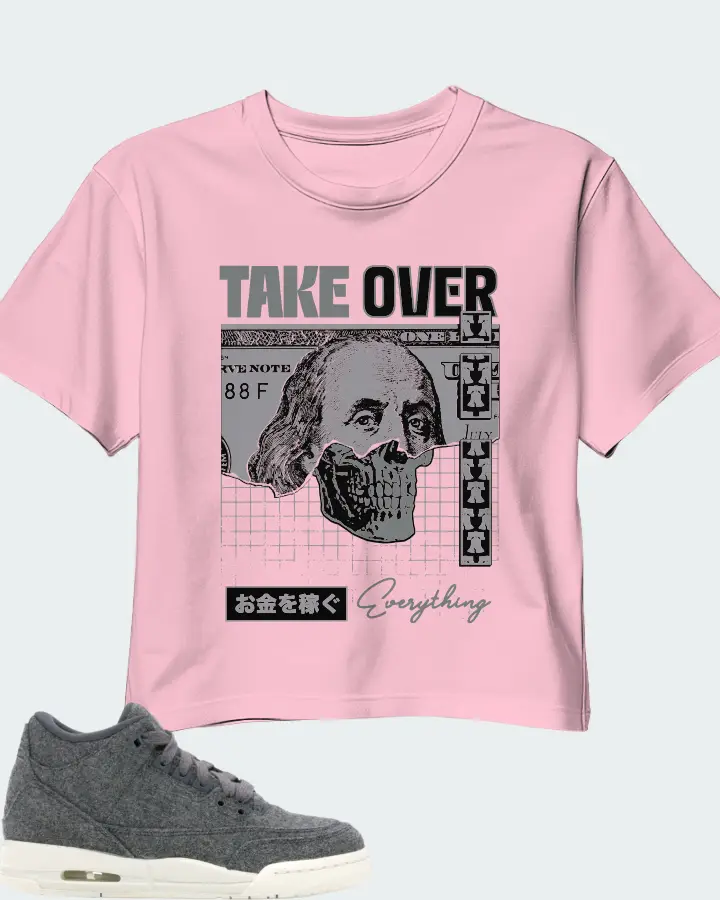 Jordan 3 Retro Sneaker Matching Pink Crop Top - Take Over
