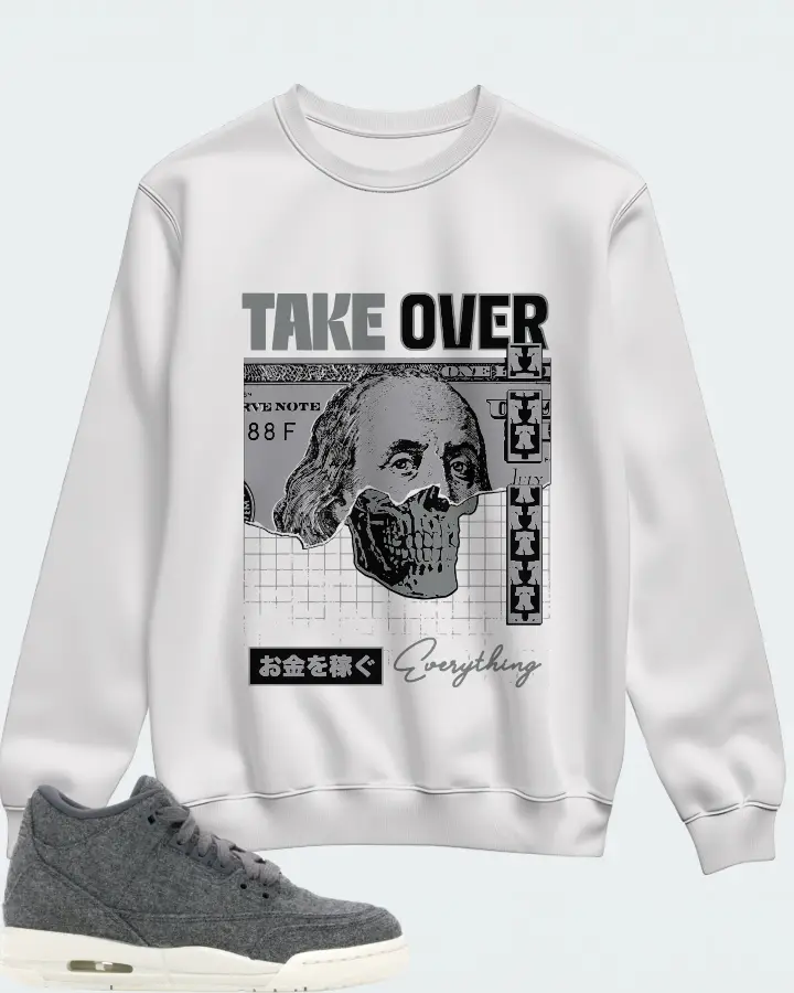 Jordan 3 Retro Sneaker Matching White Sweatshirt - Take Over