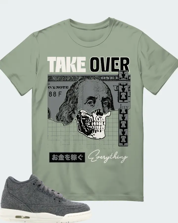 Jordan 3 Retro Sneaker Matching Sage T-Shirt - Take Over
