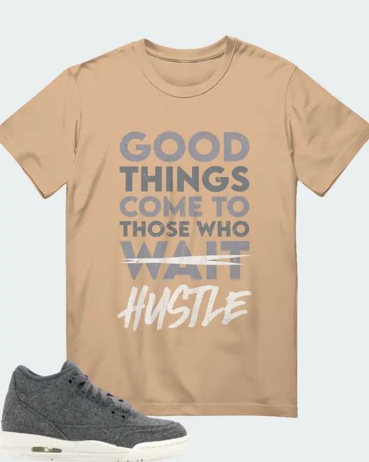 Jordan 3 Retro Sneaker Matching Cream Gildan T-Shirt - Good Things Come