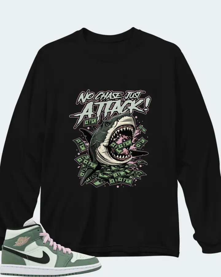 Air Jordan 1 Mid SE Dutch Green Matching Long Sleeve T-Shirt