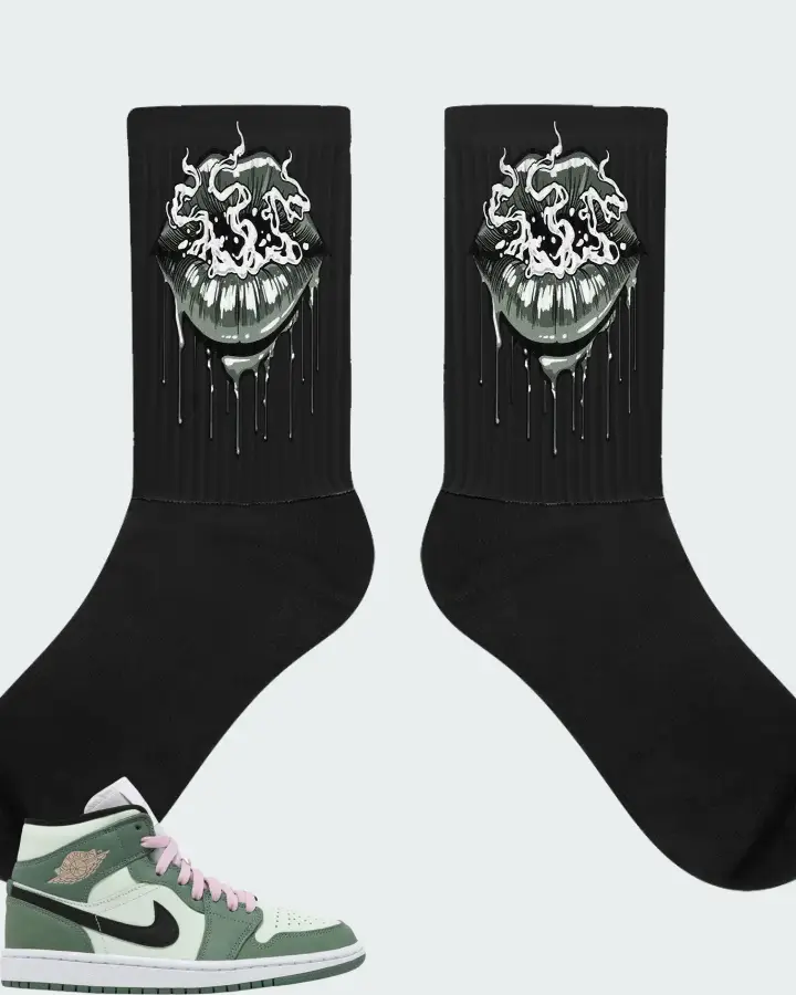 Air Jordan 1 Mid SE Dutch Green Matching Socks