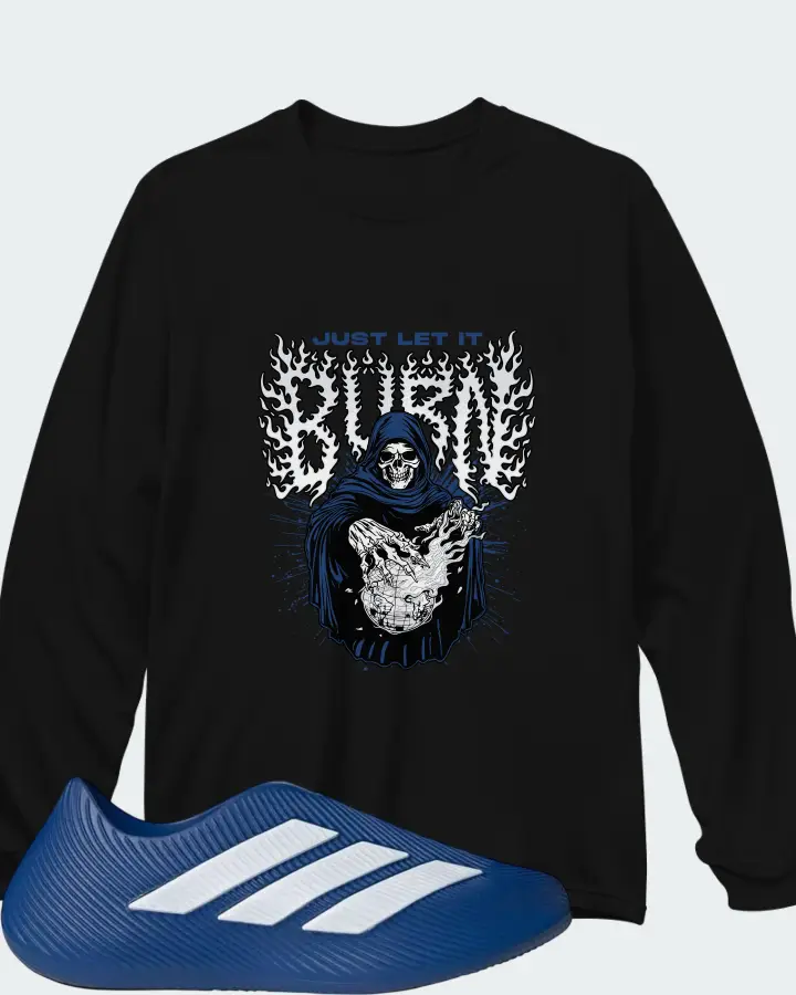 adidas Purechill Runner Royal Blue White Matching Long Sleeve T-Shirt