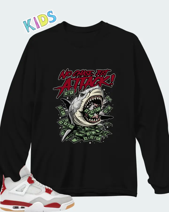 Air Jordan 4 Retro SP x Nike SB Varsity Red  Matching Kid's Long Sleeve T-Shirt