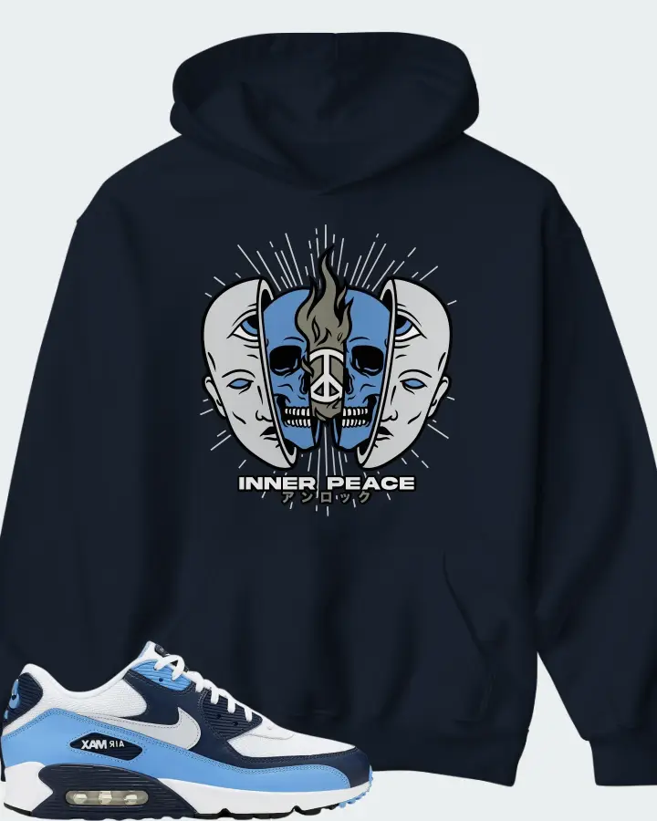 Nike Air Max 90 UNC White University Blue Matching Hoodie