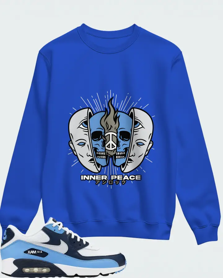 Nike Air Max 90 UNC White University Blue Matching Sweatshirt