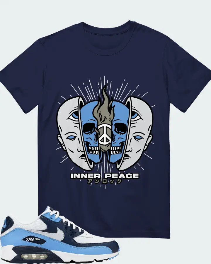 Nike Air Max 90 UNC White University Blue Matching T-Shirt