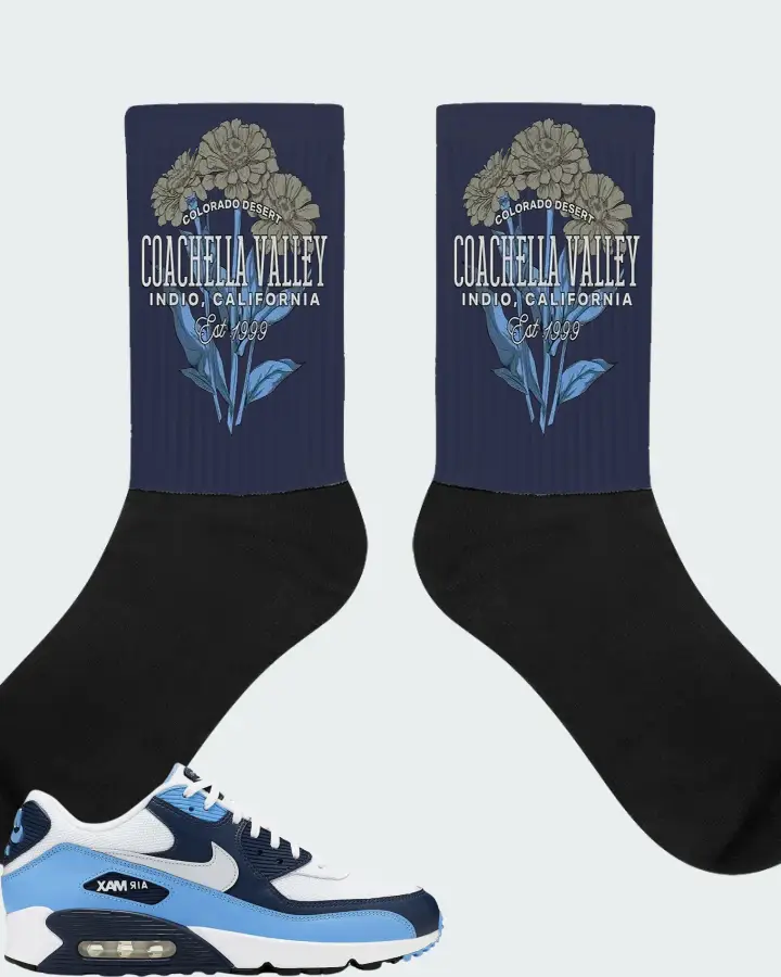 Nike Air Max 90 UNC White University Blue Matching Socks