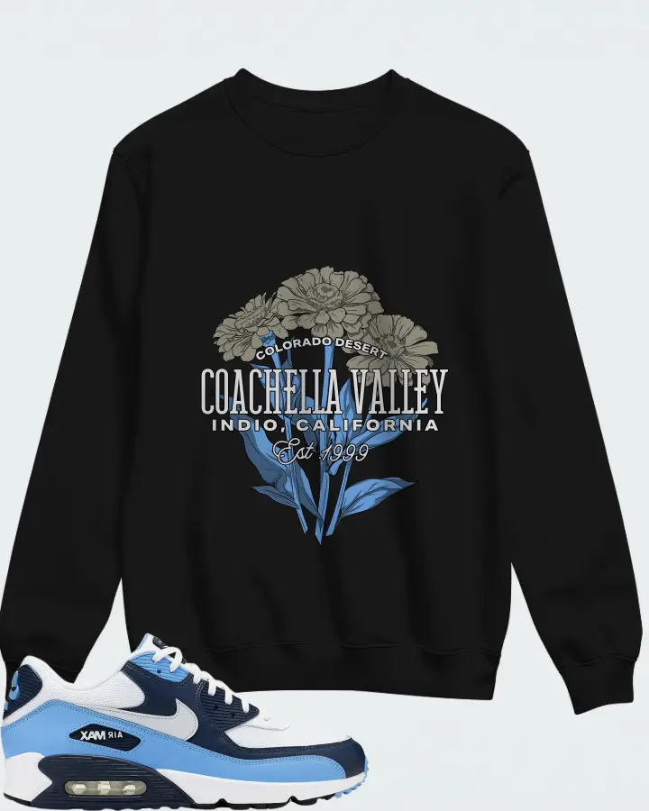 Nike Air Max 90 UNC White University Blue Matching Sweatshirt