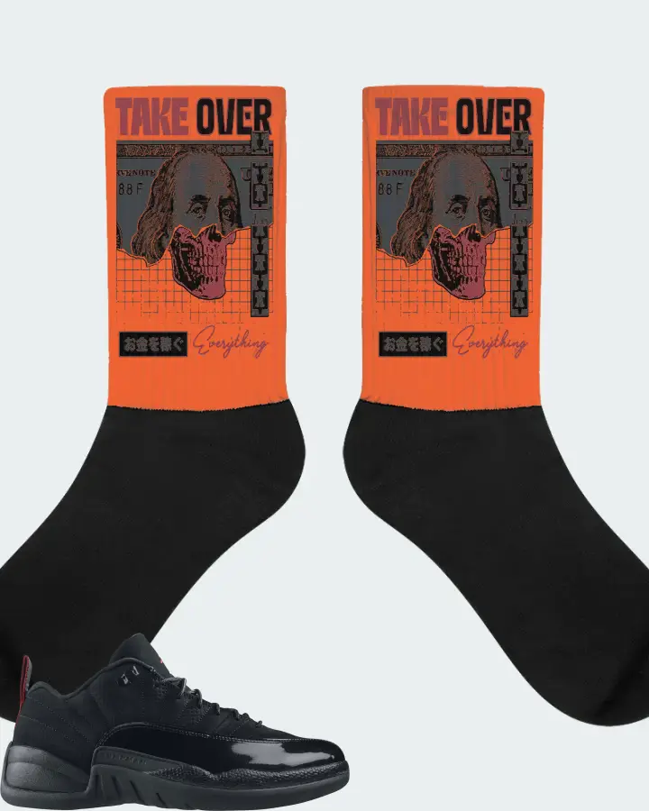 Jordan 12 Retro Low Sneaker Matching Orange Socks - Take Over