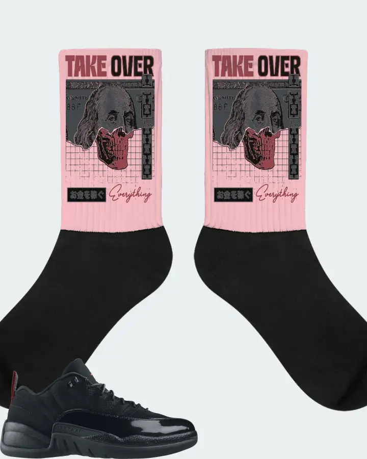 Jordan 12 Retro Low Sneaker Matching Pink Socks - Take Over