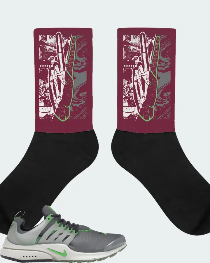 Nike Air Presto PRM Sneaker Matching Maroon Socks - Peace of mind