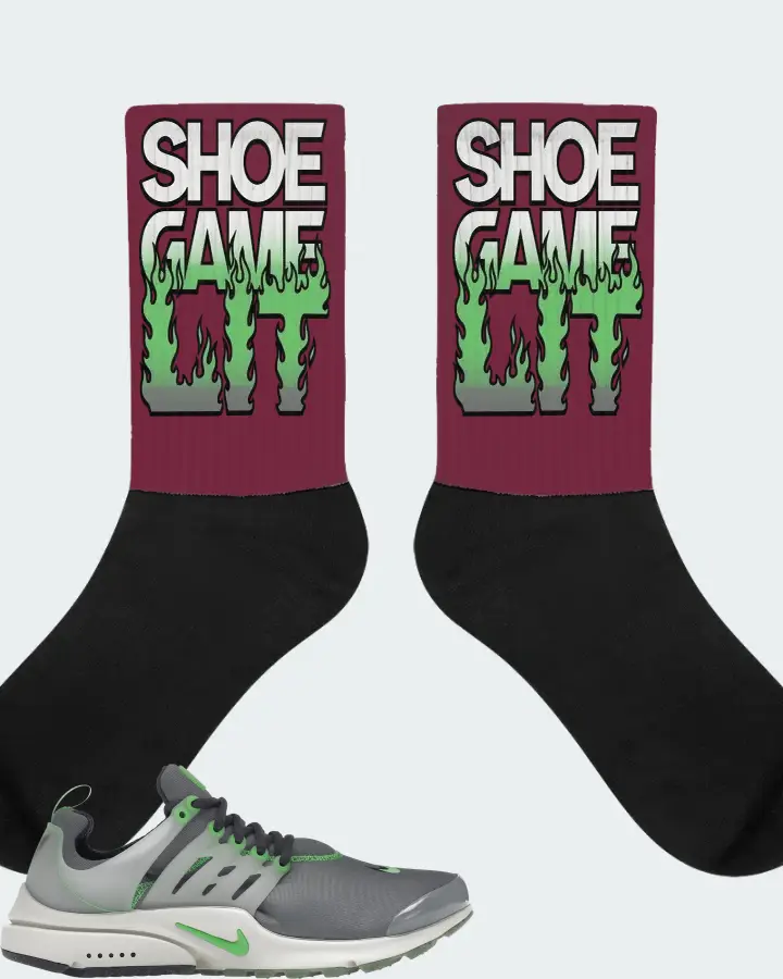 Nike Air Presto PRM Sneaker Matching Maroon Socks - Shoe Game Lit Refreshed