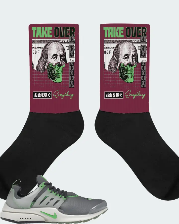 Nike Air Presto PRM Sneaker Matching Maroon Socks - Take Over