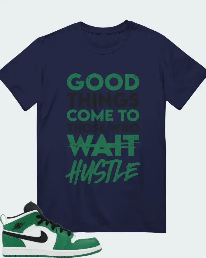 Jordan 1 Mid SE  Sneaker Matching Navy T-Shirt - Good Things Come