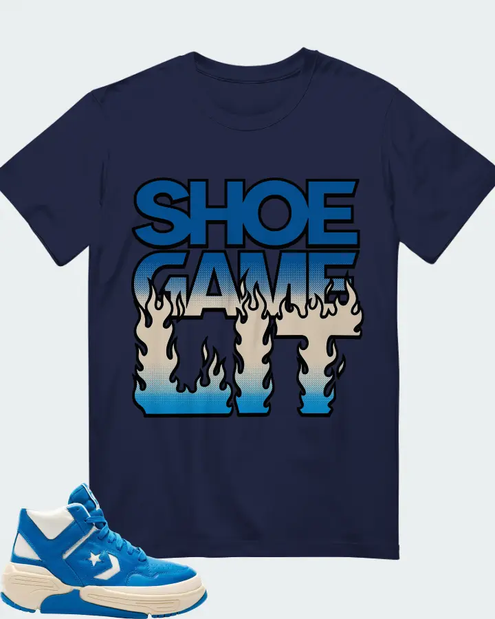 Converse Weapon CX Mid Kinetic Blue Sneaker Matching Navy T-Shirt - Shoe Game Lit Refreshed