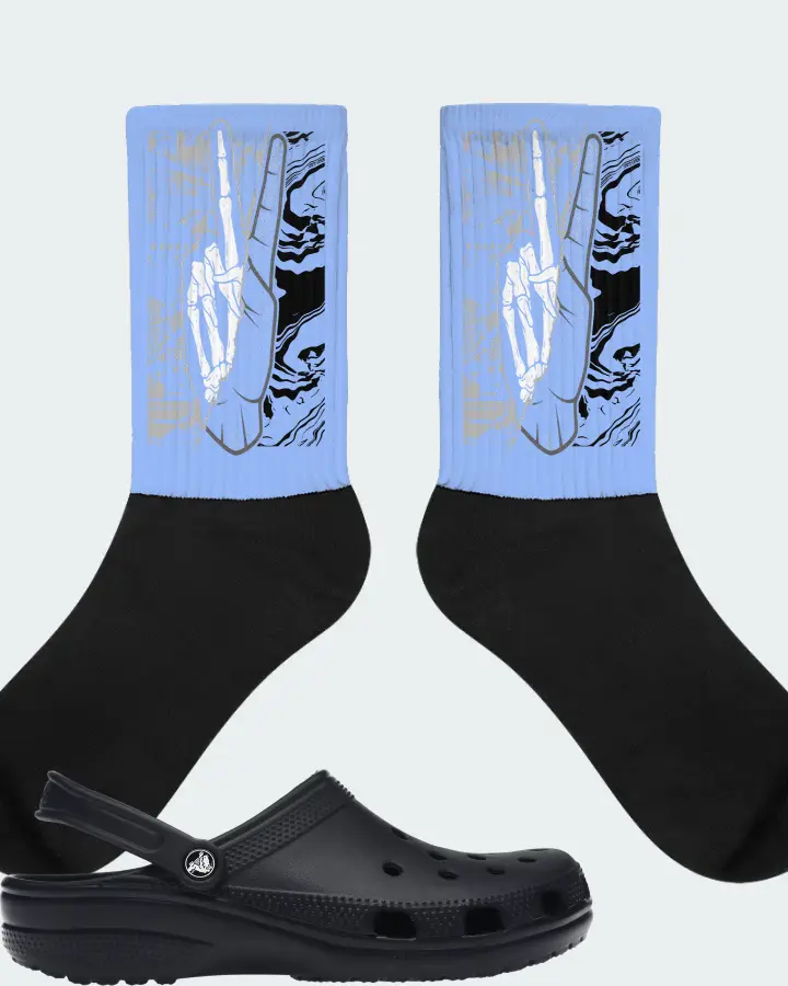 Crocs Classic Clog Sneaker Matching Carolina Blue Socks - Peace of mind