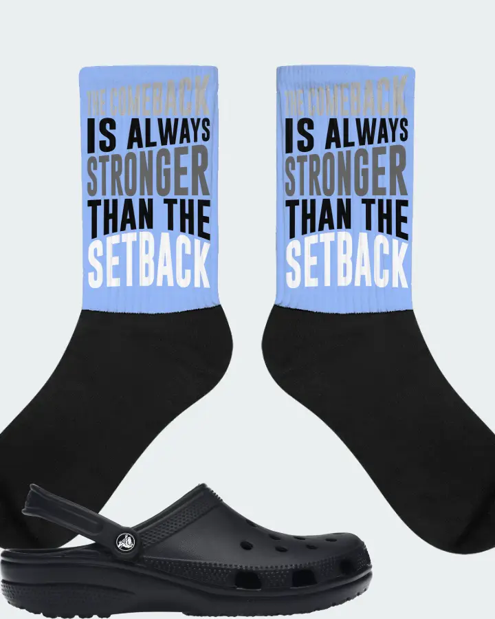 Crocs Classic Clog Sneaker Matching Carolina Blue Socks - The Comeback