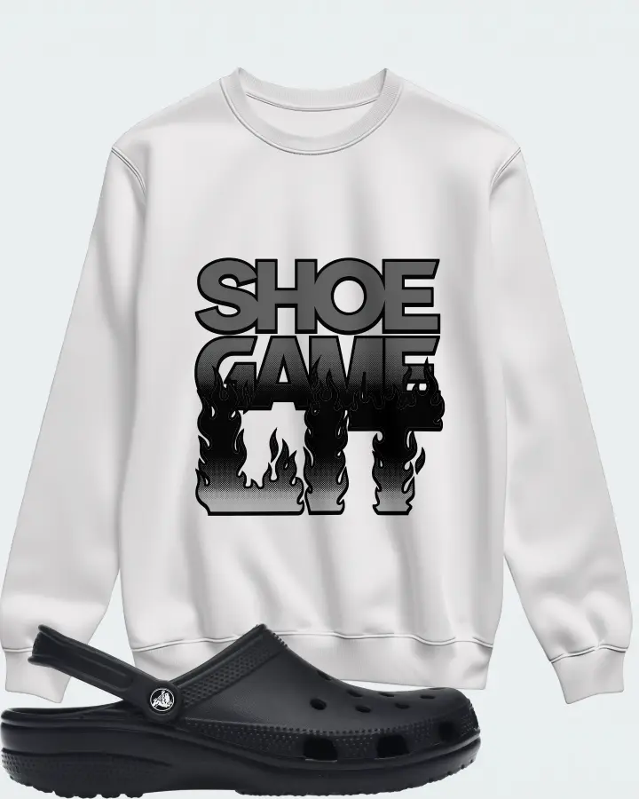 Crocs Classic Clog Sneaker Matching White Sweatshirt - Shoe Game Lit Refreshed