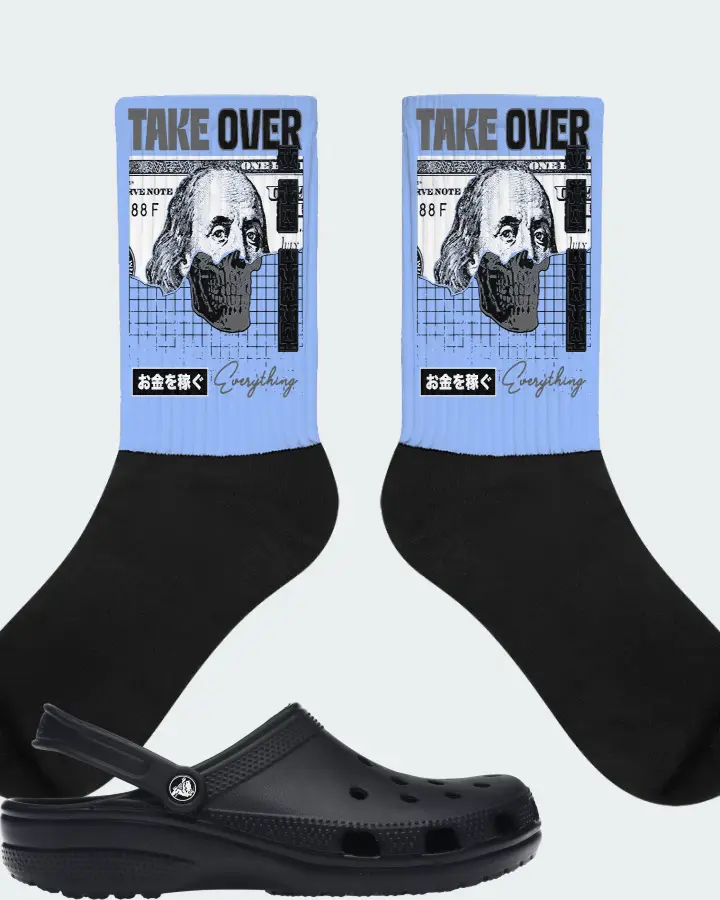 Crocs Classic Clog Sneaker Matching Carolina Blue Socks - Take Over