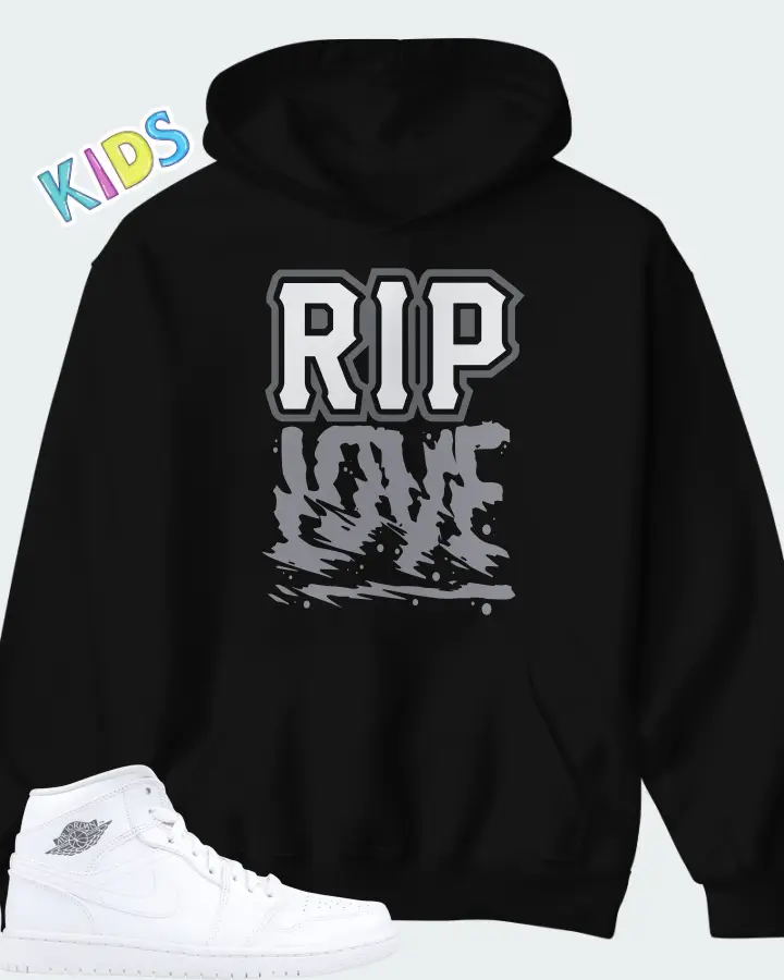 Air Jordan 1 Mid Cool Grey Matching Kid's Hoodie