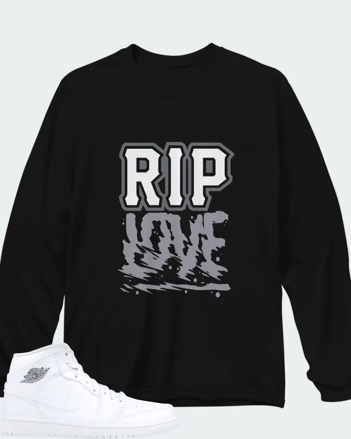 Air Jordan 1 Mid Cool Grey Matching Long Sleeve T-Shirt